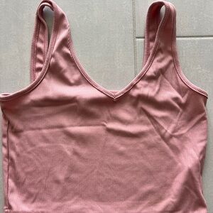 Pink cropped Ribbed Tank Top